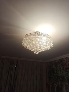 Люстра Капель-лепесток Шар 40 мм с подвесом в Екатеринбурге отзыв и фото покупателя