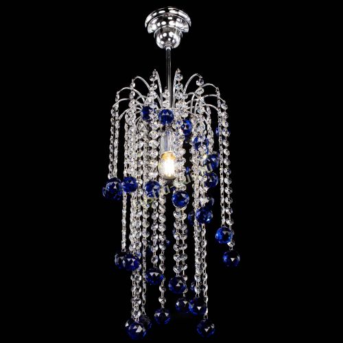 Люстра Зима каскад шар 30 синяя в Екатеринбурге Гусь Хрустальный