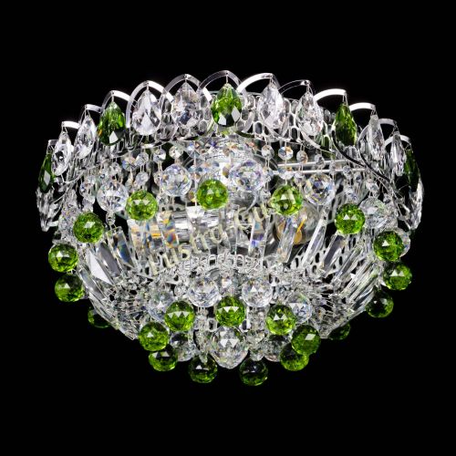 Люстра Астра Шар №3 Зеленая в Екатеринбурге Гусь Хрустальный