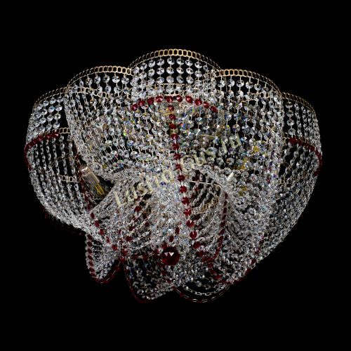 Люстра Есения красная в Екатеринбурге Гусь Хрустальный
